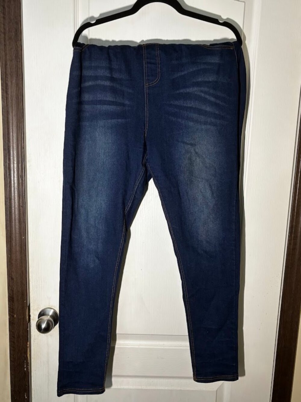 JVINI Fashion Dark Wash Pull-On Jeggings Elastic Waist Size 3XL